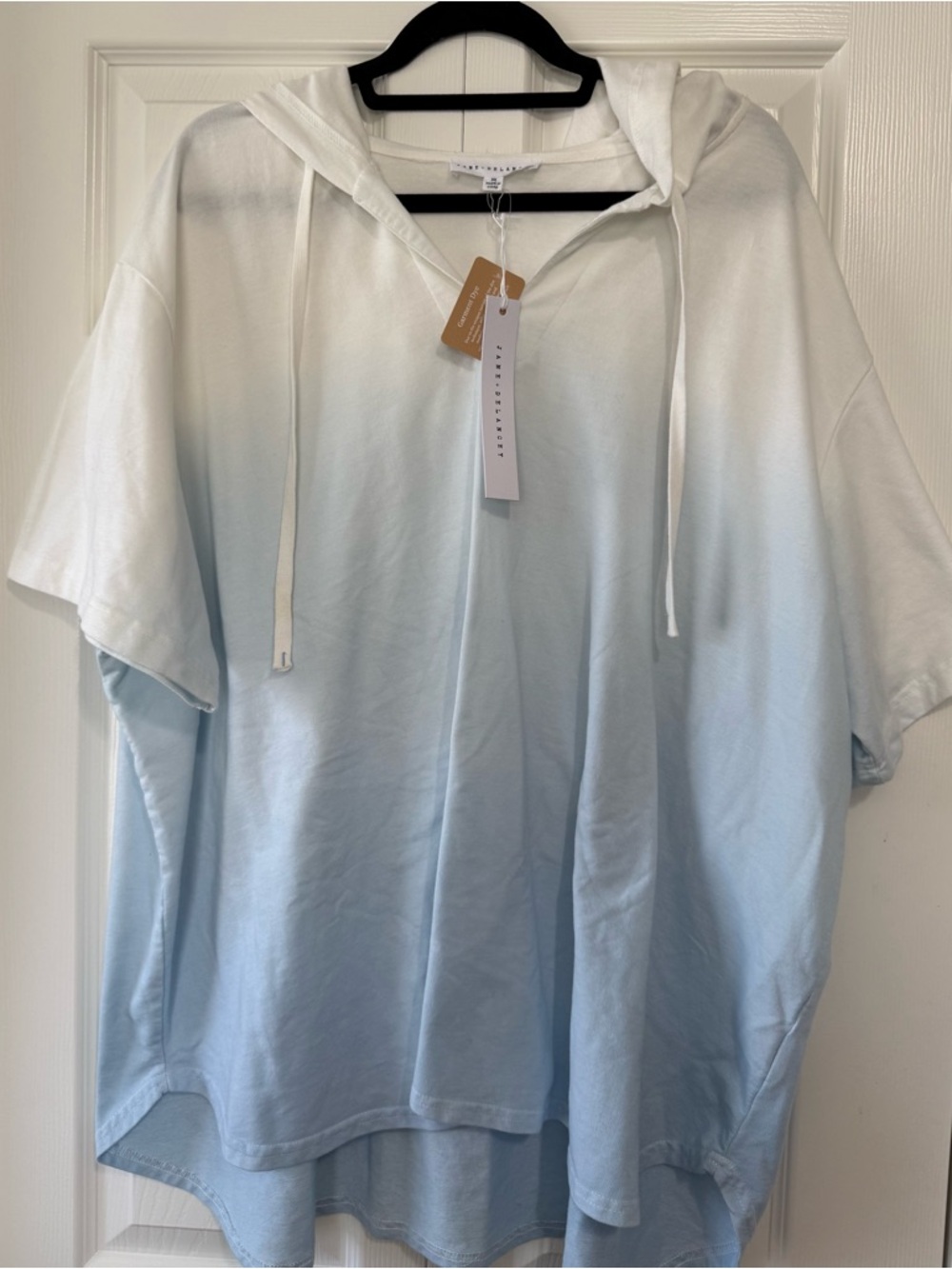 Jane + Delancey Ombre Hooded Top 3X NWT Blue White Tunic Pullover